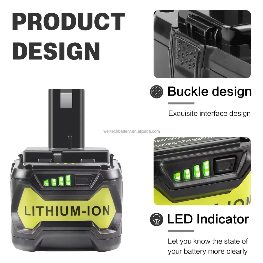 Аккумуляторная батарея 6 Ач/8 Ач для электроинструментов RYOBI P108 18 в One + Plus вольт