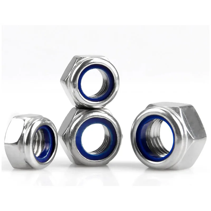 

20 шт. Самоконтрящиеся гайки из нержавеющей стали 304 с нейлоновыми вставками М3-М12