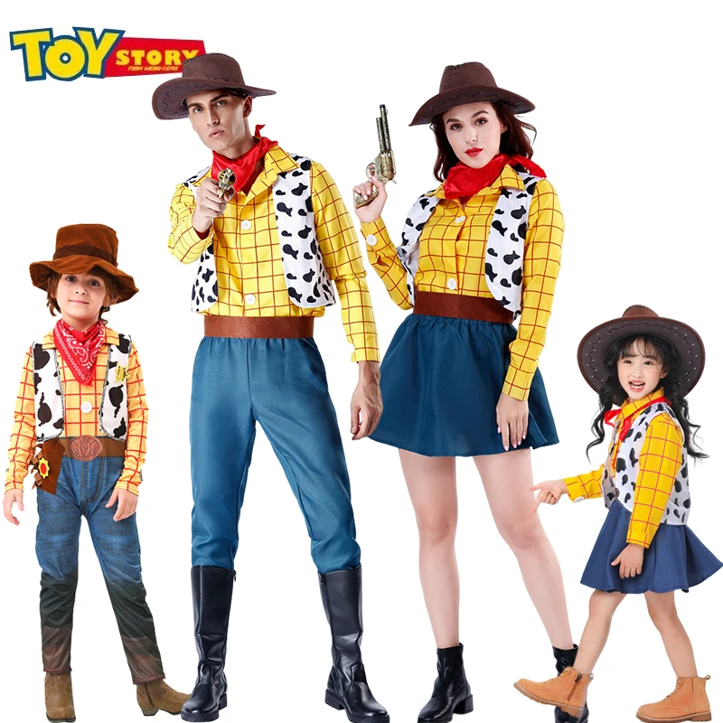 

Halloween Cosplay Toy Story Woody For Girls Costume Father Kids Adult Family Outfits Cowboy Carnival Party Stage Performance Set