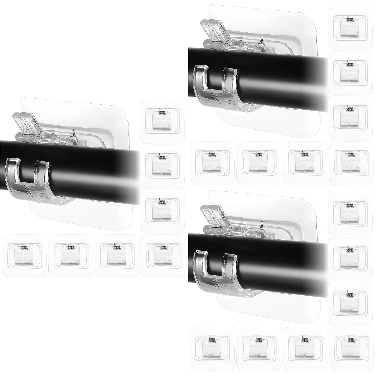 

30 Pcs Self-adhesive Viscosity Bathroom Curtain Rods Holders Drapery Hook Holders Curtain Rods Brackets