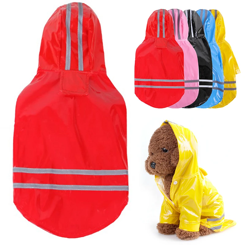

Летнее уличное пальто от дождя для щенков, дождевик с капюшоном, водонепроницаемые ветрозащитные куртки, дождевик из искусственной кожи дл...
