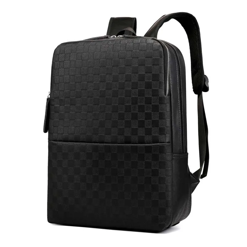

Mens backpacks Waterproof PU Leather Retro Casual Backpack Business Laptop Bags for teenagers