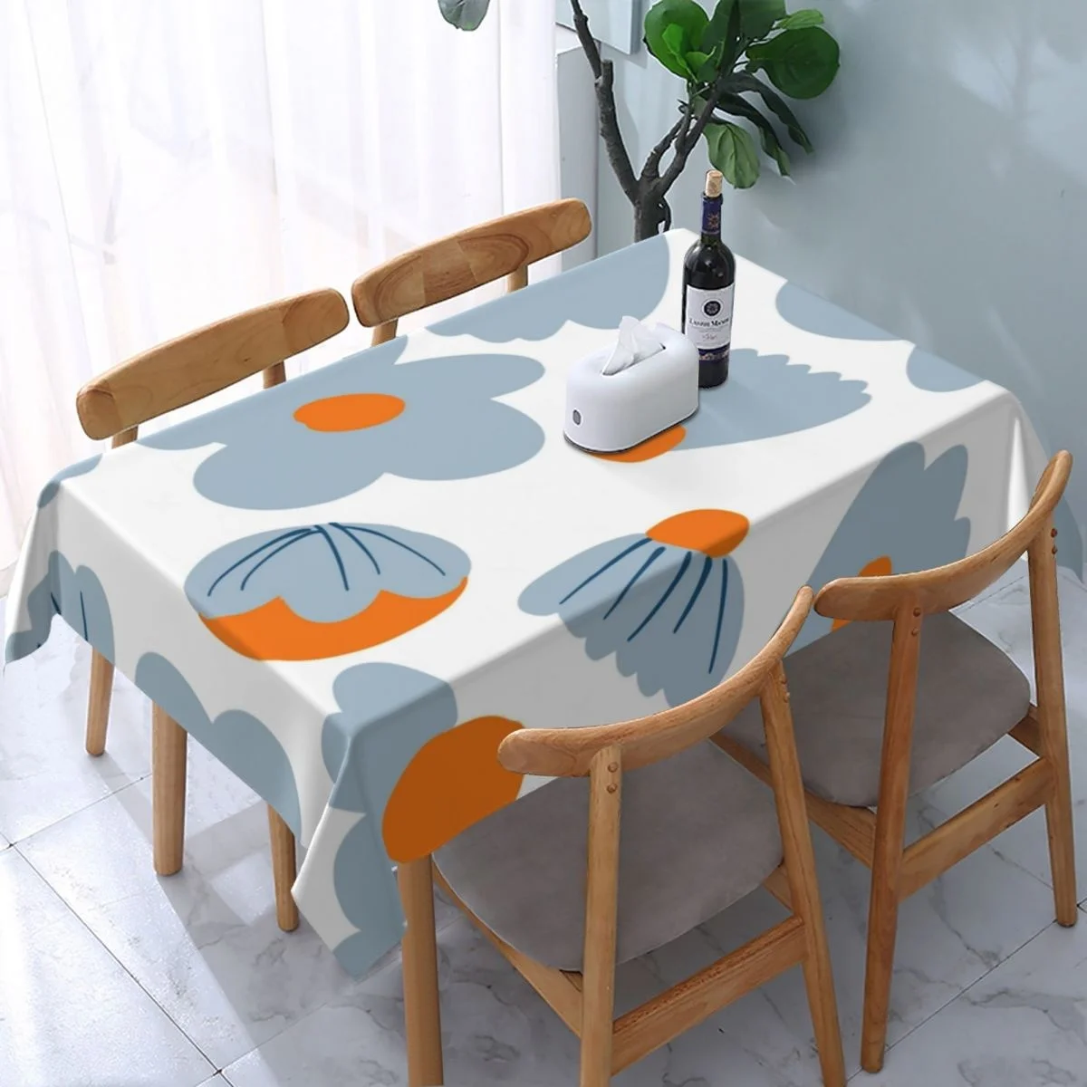 

Скатерть из полиэстера для пикника, прямоугольное одеяло среднего века в современном стиле с изображением синего луга, абстракция, для укра...