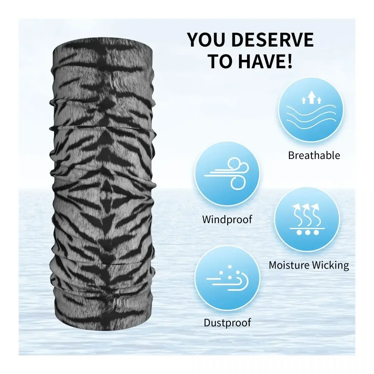 Шейная Бандана с принтом серого тигра воротник ветрозащитный шарф для лица