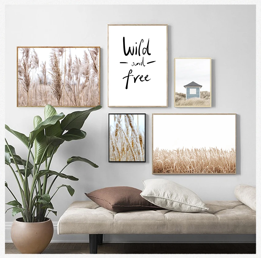 

Canvas Painting Nordic s And Prints Wall Pictures For Living Room Decor Autumn Plant Wheat Dandelion Reed Flower Wall Art