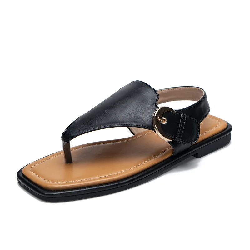 

Женские сандалии 2023 новые модные летние брендовые дизайнерские сандалии из искусственной кожи повседневные сланцы уличные женские шлепан...