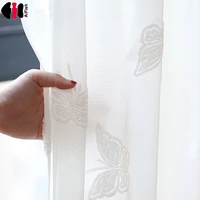 hot sales home decoration drapes white butterfly sheer window curtains for kids bedroom window treatment x zh012c