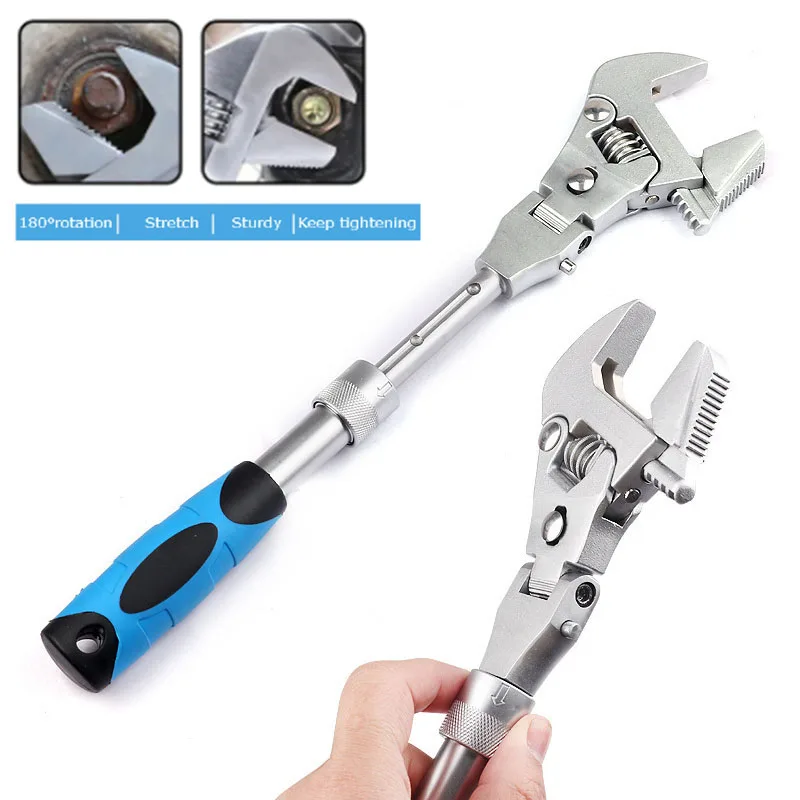 

Гаечный ключ 5 в 1, универсальный инструмент с храповым механизмом, вращение на 180 градусов, 10-дюймовый регулируемый крутящий момент, ручные инструменты с вращающейся головкой