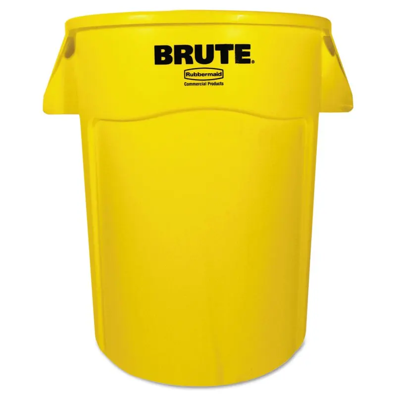 

Commercial Products Brute Vented Trash Receptacle, Round, 44 Gallon, Yellow