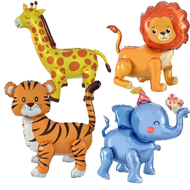 Воздушный шар с стоящими животными надувной воздушный изображением тигра и льва