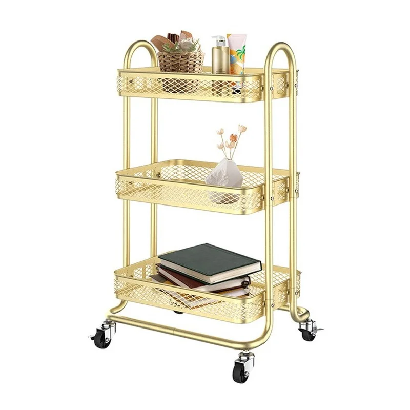 

Стеллаж напольный Многоэтажный на колесиках, кухонная Мобильная стойка для хранения, настенная декорация для дома