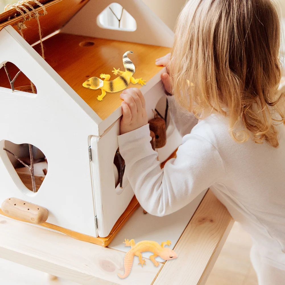 2 шт. имитация геккона поддельные фигурки животных декор ящерицы украшение для