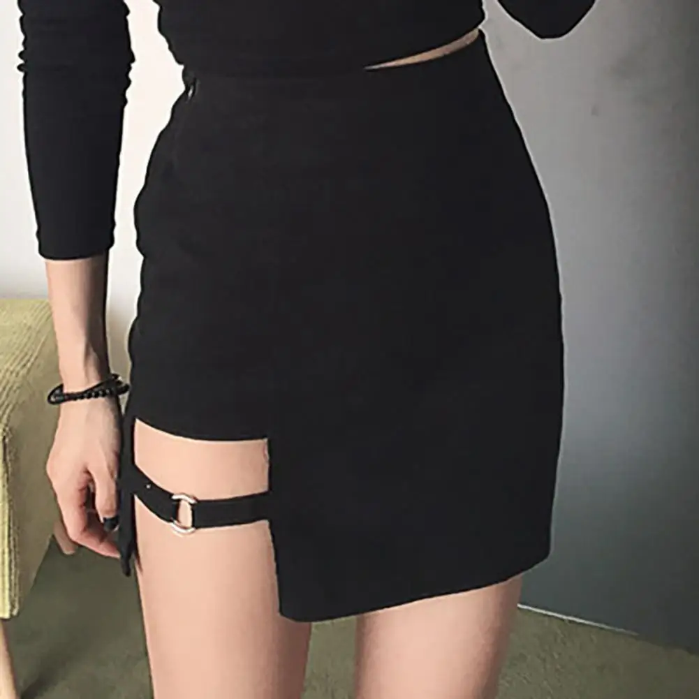 Mini Skirt Smooth Women Skirt Breathable Skinny  Stylish High Waist Black Bodycon Skirt