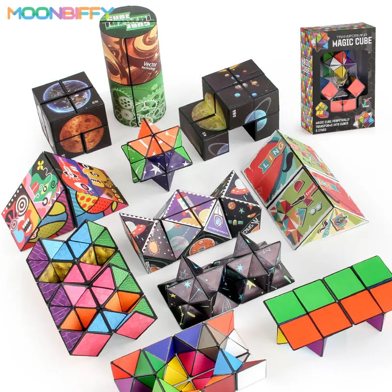 

6 стилей новый волшебный куб бесконечности детская антистрессовая головоломка на кончик пальца игрушка для детей декомпрессионные сенсорные игрушки разные складные кубики