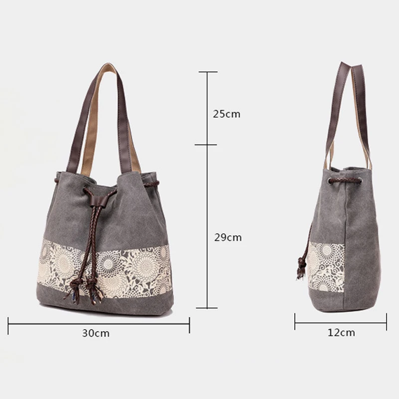 Floral Pattern Crossbody Bags for Women Canvas Tote Bag Zipper Organizer Pockets Satchel Bag Women Small Shoulder Handbags Purse