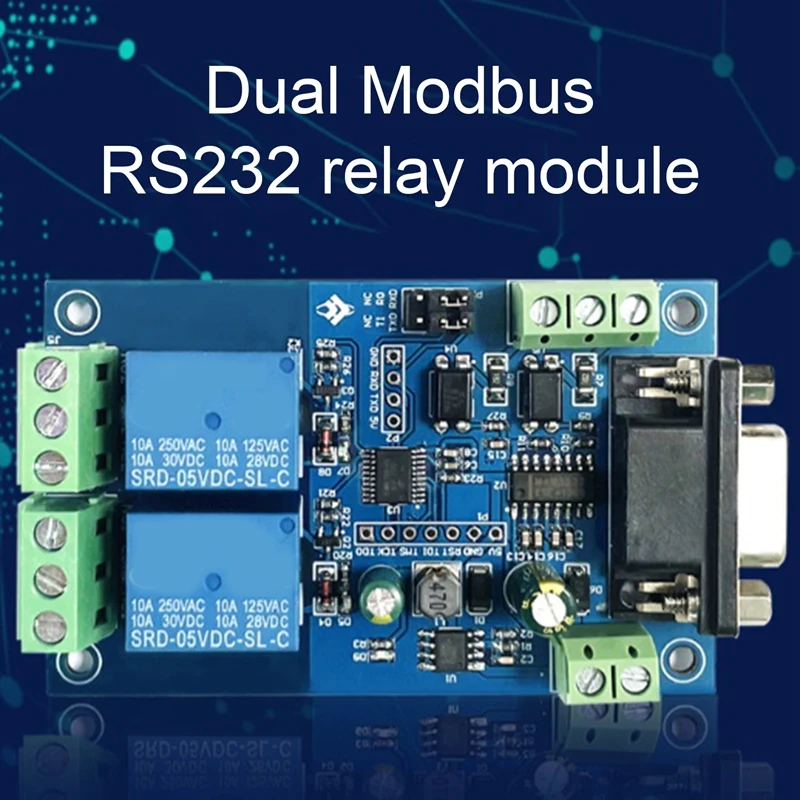 

Блок питания DC7-24 В, 2-канальный модуль реле Modbus RTU RS232/TTL UART, поддержка Modbus RTU, 2-ходовой вход, 2-ходовой выход
