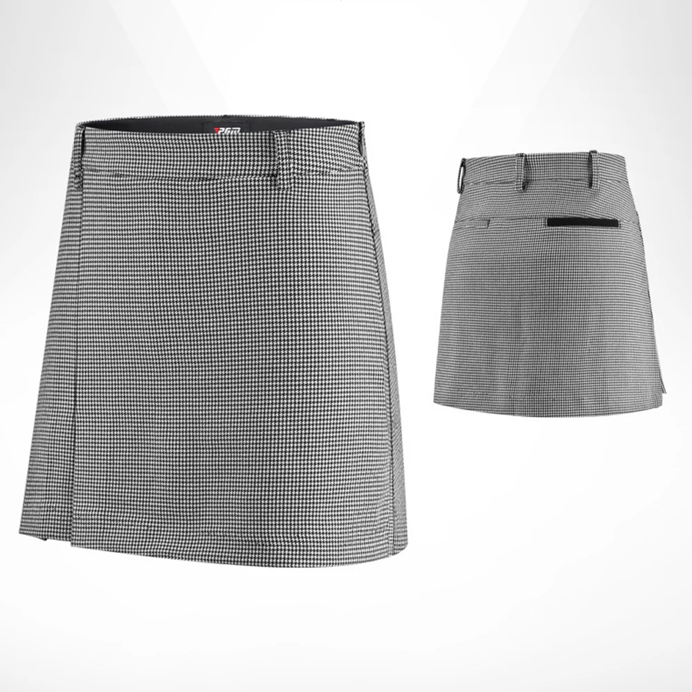 

2023 Fashion Women's Pleated Skirt Houndstooth Asymmetrical Design Versatile Skirt PGM Golf Women's Sports Skirt