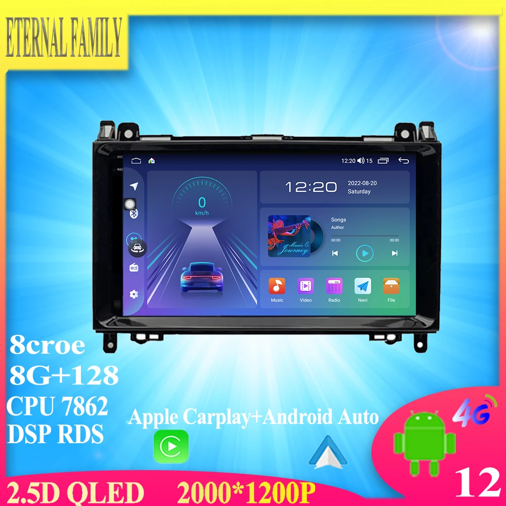 

Android 12 для Mercedes Benz W169 W245 W639 W906 Sprinter B160 B170 B200 Автомагнитола стерео Мультимедийный видеоплеер навигация GPS