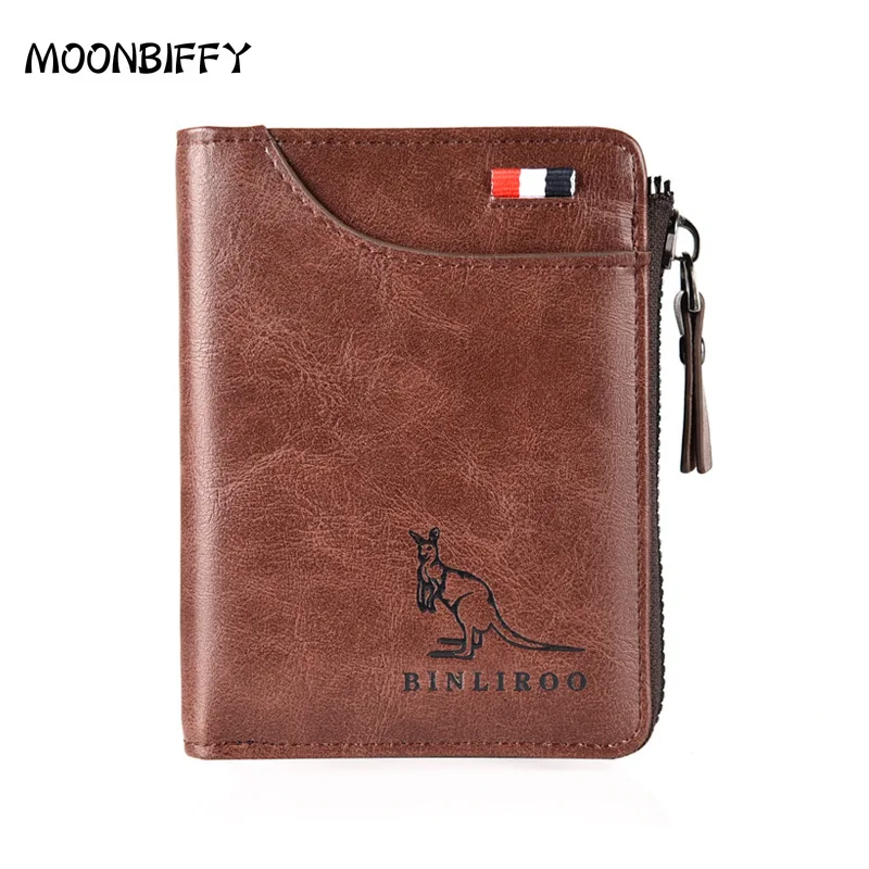 

Новинка 2022, модный мужской кожаный кошелек, кошелек на молнии, держатель для карт, мужской кожаный кошелек для монет, мужской кошелек, монетн...