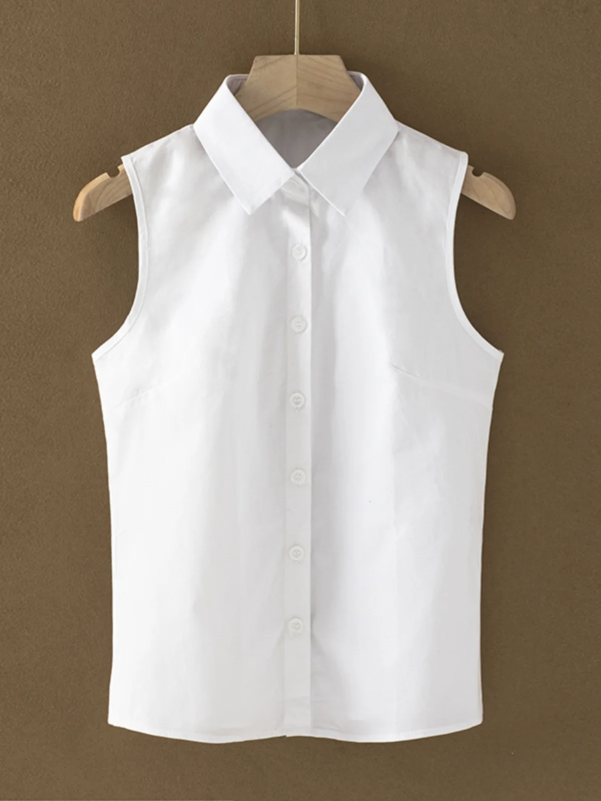 Осень и зима Новые однотонные рубашки без рукавов Женские пригородные простые