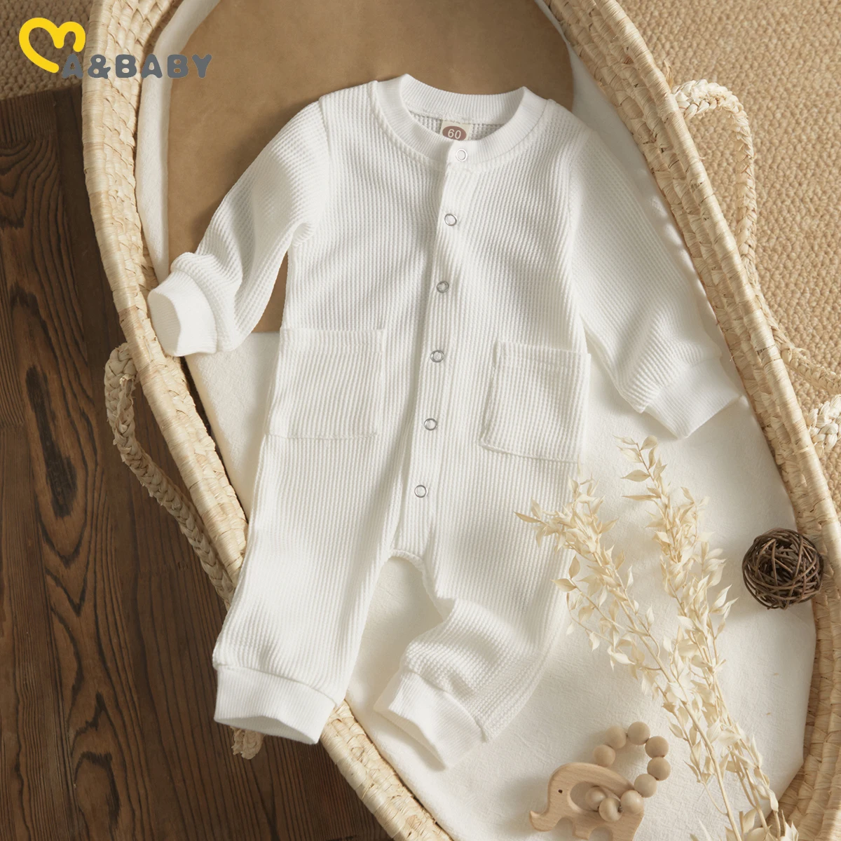 

Ma&Baby 0-24M Newborn Infant Baby Boy Girl Jumpsuit Soft Long Sleeve Romper Casual Fall Spring Clothing