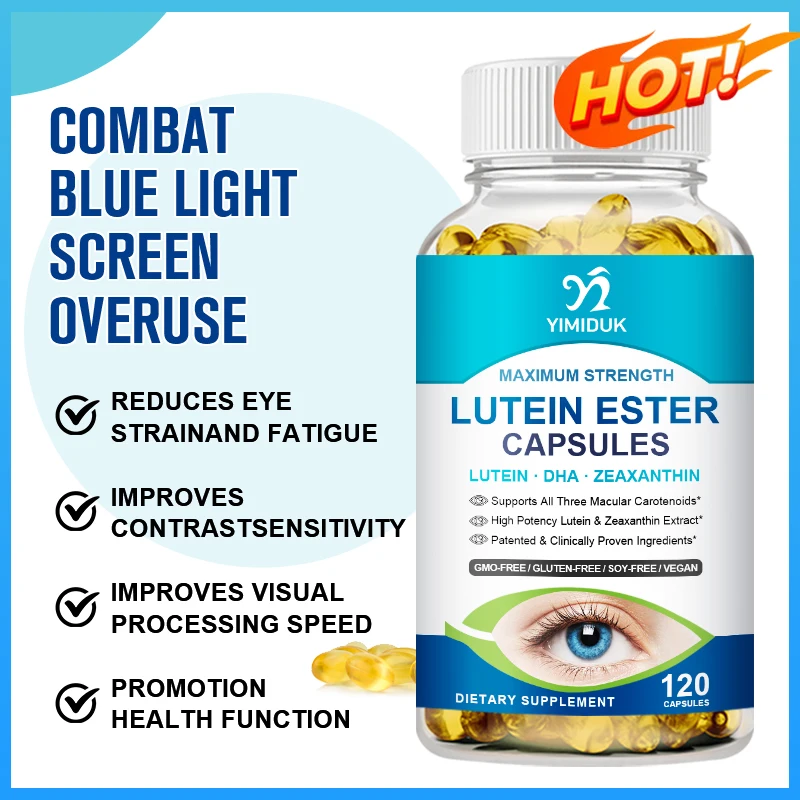 

Lutein Ester Capsules Contains Zinc, Vitamins C, E, Zeaxanthin Relieve Stress Macular Health Vision Care Support Immune System