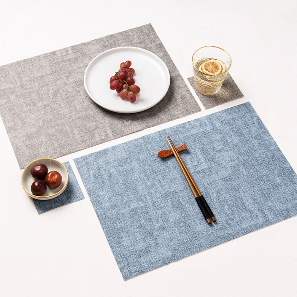

PU Place Mat Rectangle Placemat Fruit Tea Set Mat Washable Durable Dining Table Weave Mats 43*30cm For Kitchen Accessories