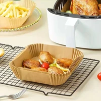 50pcs air fryer paper tray special rectangular baking tray square baking household disposable food pad paper silicone oil