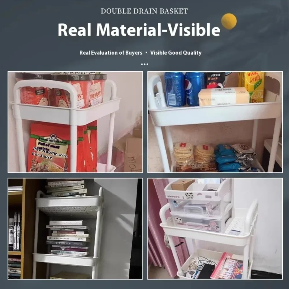 Многослойная тележка для хранения книжной полки с колесиками кухонный