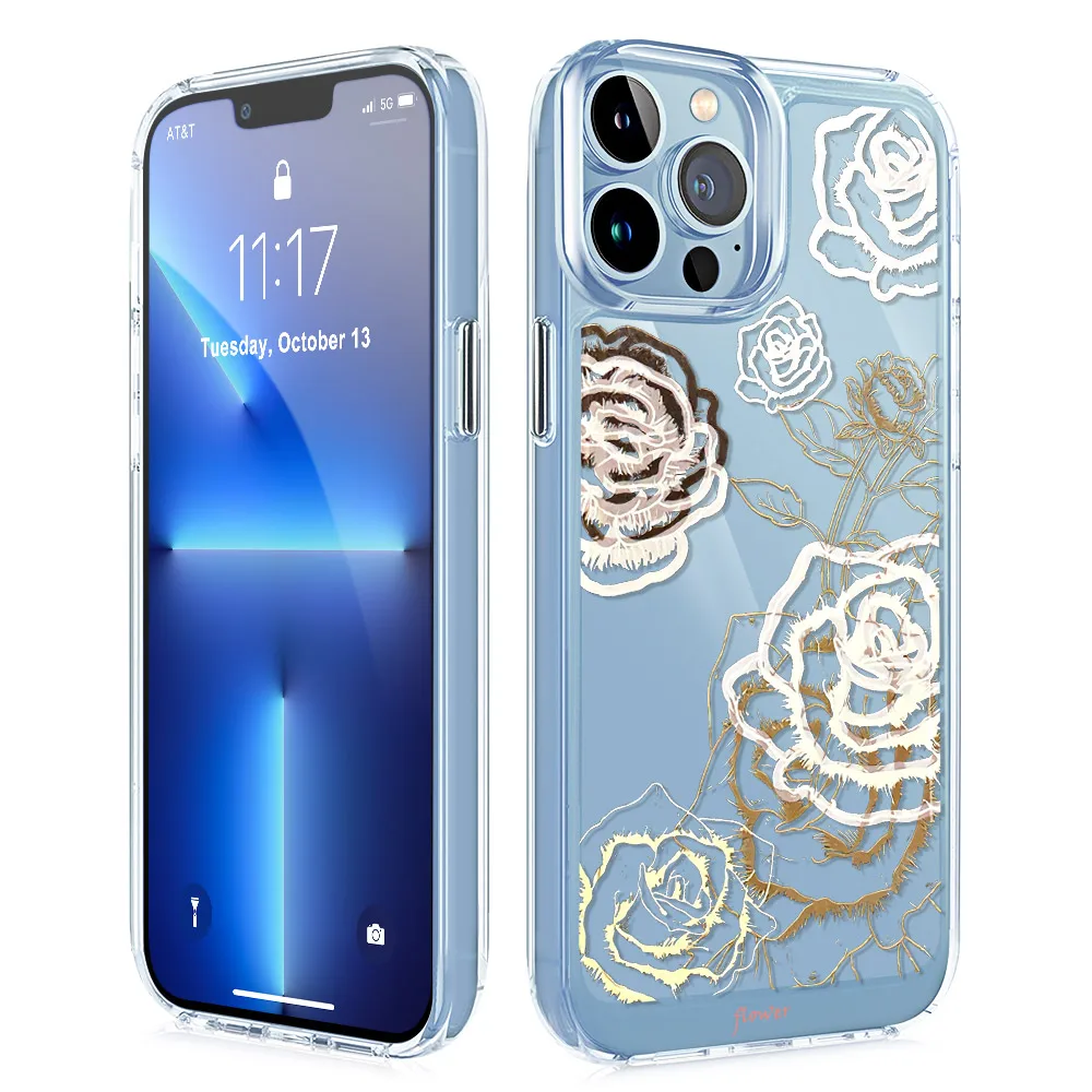 

Vintage Flower Case for Iphone 11 Pro Max 13 12 Mini XS X XR Protection Back Shell Cover Coque Transparent PC+TPU Hard Fundas