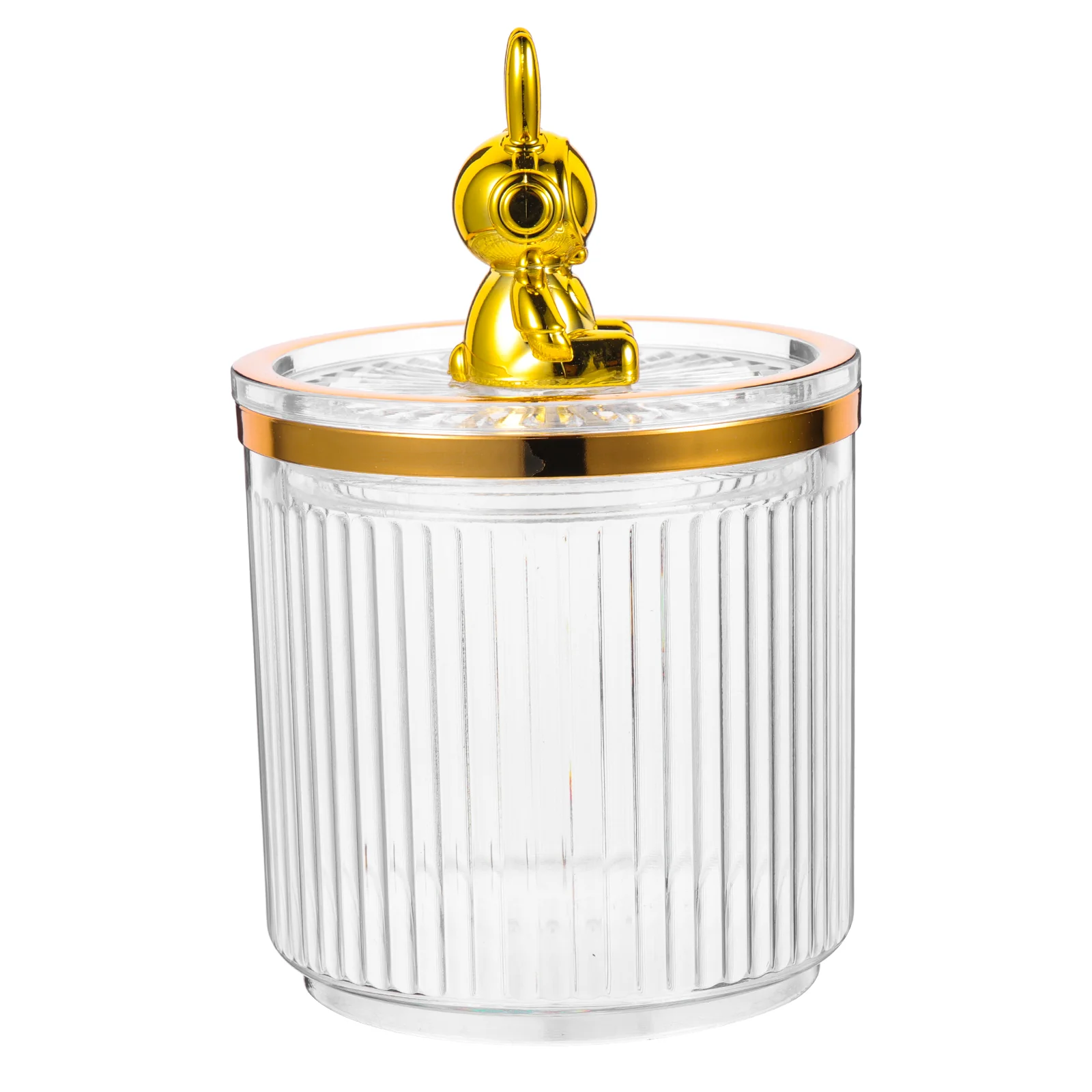 

Multi-function Cotton Swab Storage Jar Transparent Makeup Can Decorative Cartoon Canister