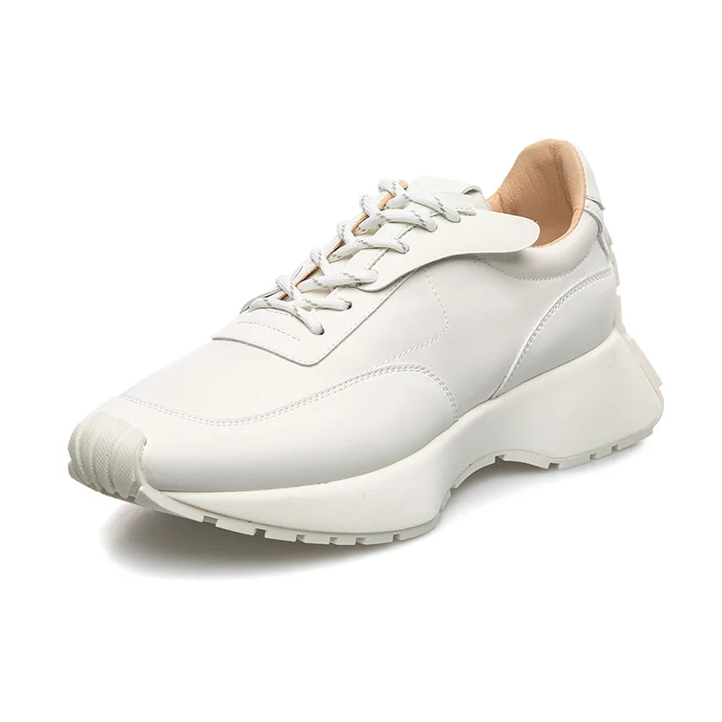 

Comemore 2022 New Design Genuine Leather Luxury Women's Sports Shoe Soft Comfortable Platform Shoes for Women Female Sneakers 39