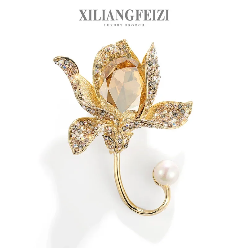 Xi Ling Mei Zi товары для прямой трансляции хрустальный цветок нагрудная булавка