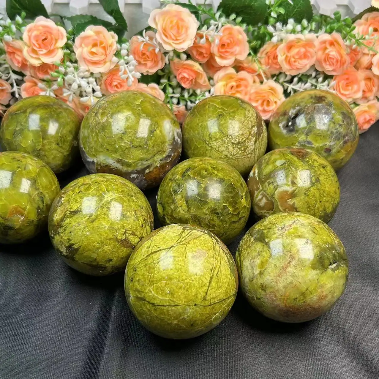 Новая сфера из драгоценного камня шар натурального зеленого опала кварцевый