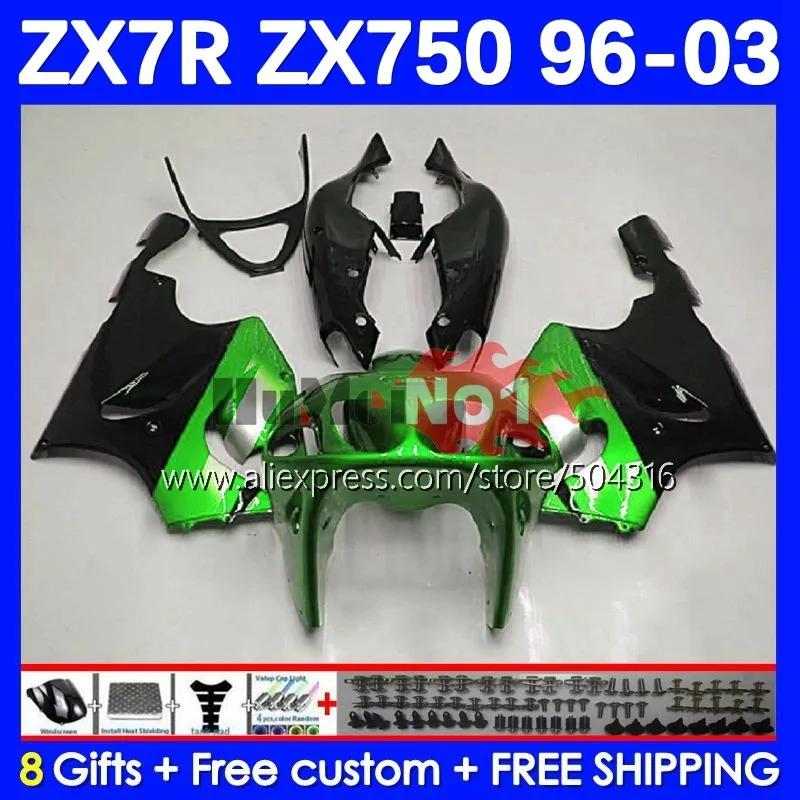 

Body For KAWASAKI NINJA ZX 7R 7 R ZX-750 52MC.34 ZX750 ZX-7R ZX7R 1996 1997 1998 1999 2000 2001 2002 2003 Fairings Glossy Green