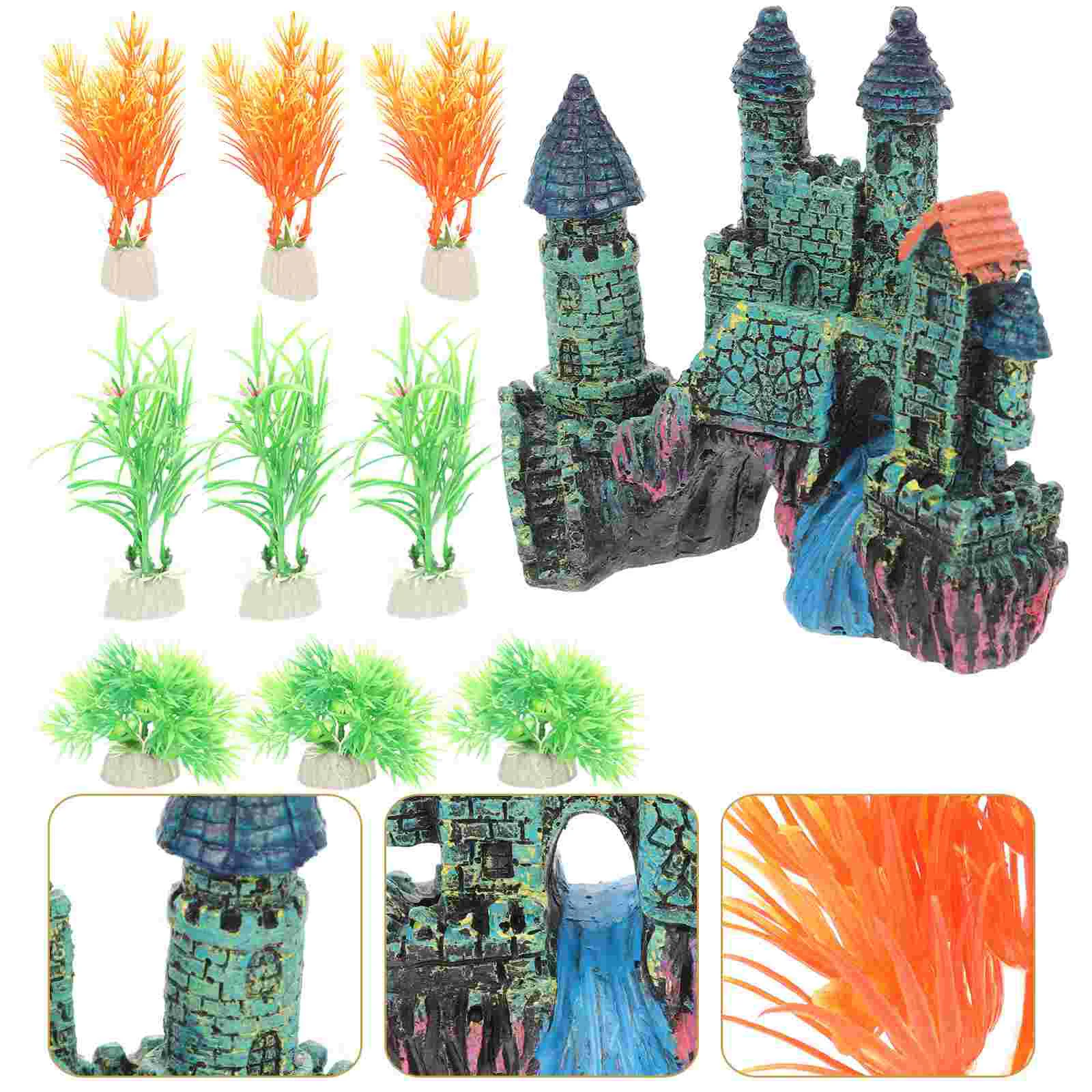 

Aquarium Castle Decorfor House Resistant Delicate Decorative Landscaping Vivid Wear Householdwater Lifelike Creative