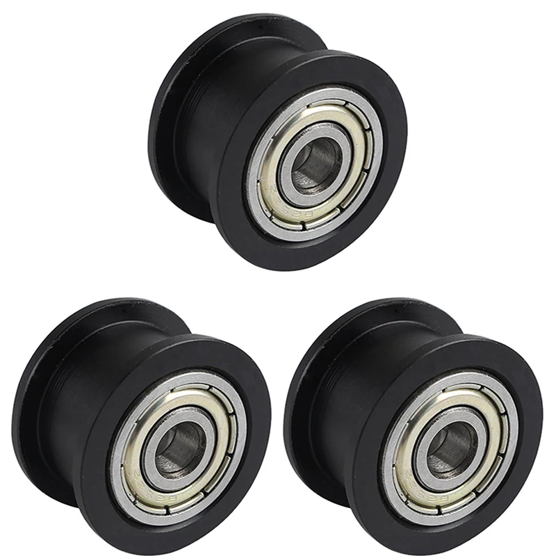 3X Smooth Idler Pulley Wheel Kit V-Slot - Reprap Cnc 3D Printer With Bearing