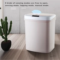 home kitchen smart trash can with lid usb rechargeable 15l large trash bin knock kick touch shock automatic sensor garbage bin