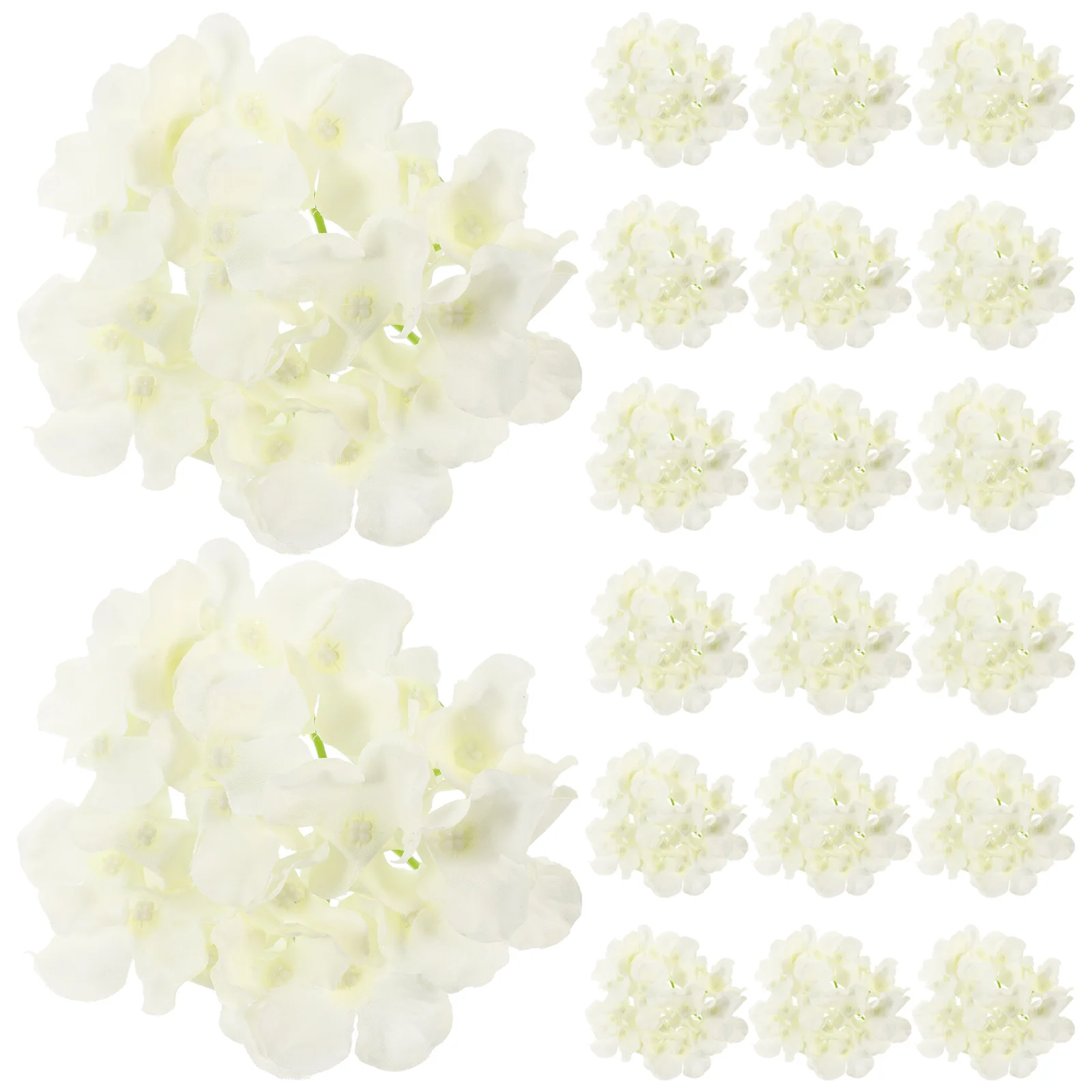 

Heads Flower Hydrangea Artificial Wedding Bouquets Silk Realistic Fake Bulk Bride Holding White Stemless Centerpieces Decor