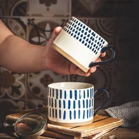 ceramic coffee cup kawaii handmade japanese mug of milk breakfast coffee cup portable splash ink mug cute cocktail glasses cups