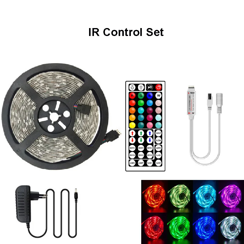 

Светодиодная лента постоянного тока 12 В RGB 5050, синхронизация музыки, меняющая цвет, чувствительное управление через приложение, Bluetooth, гибкая светодиодная лампа для украшения дома