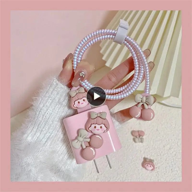 

Cartoon Cartoon Cute And Charming Data Cable Protection Sleeve Breathable Soft Rubber Does Not Affect Charging Winder Protector