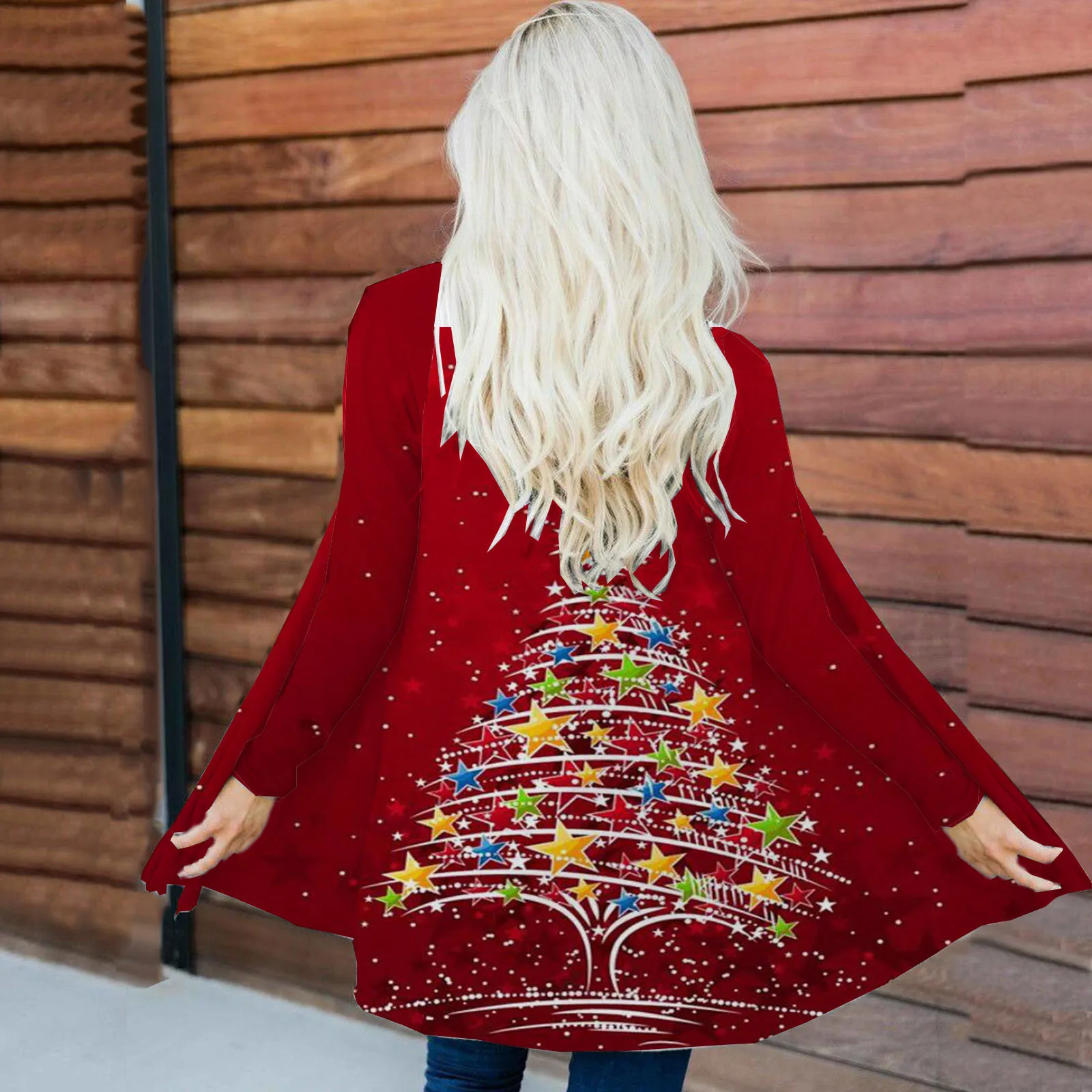 

2022 Autumn Women's Fashion Christmas Digital Printing Cardigan Jacket