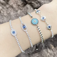 2022 new trend demon eye bracelet for women charm creative blue turkish evil eye metal beads rope chian bracelet s jewelry gift