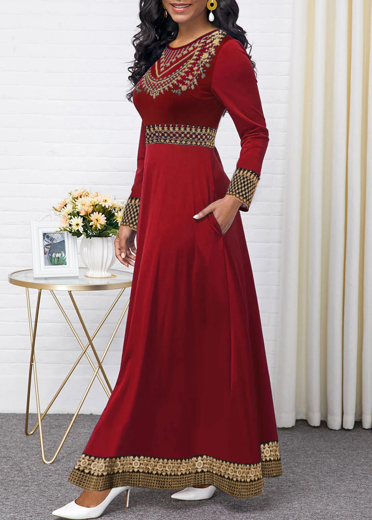 

Other None Other Women Long All-Season Fit & Flare Polyester Crew neck Long Sleeve Other