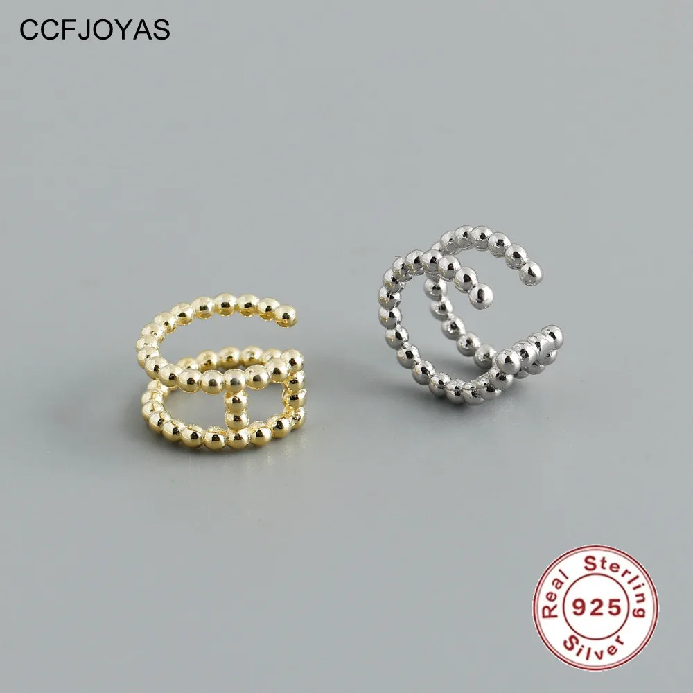 

CCFJOYAS Minimalist Wave Point no Piercing Clip Earrings 925 Sterling Silver ear bone Clip on Earrings Fine Jewelry Accessories
