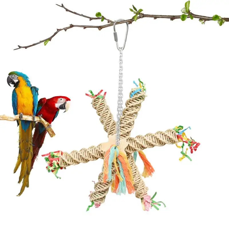 

Bird Toys Multicolored Natural Rattan Cockatiel Toys Conure Toys Durable Bird Chewing Toy Bird Parrot Wooden Toys Foraging