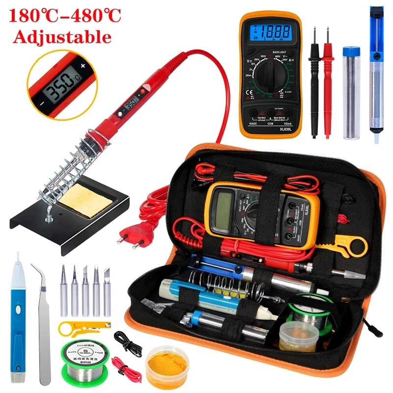 

New low price Temperature Electric Soldering Iron Kit 110V 220V 80W Soldering Iron kit With XL830L Multimeter Welding Tool Kit