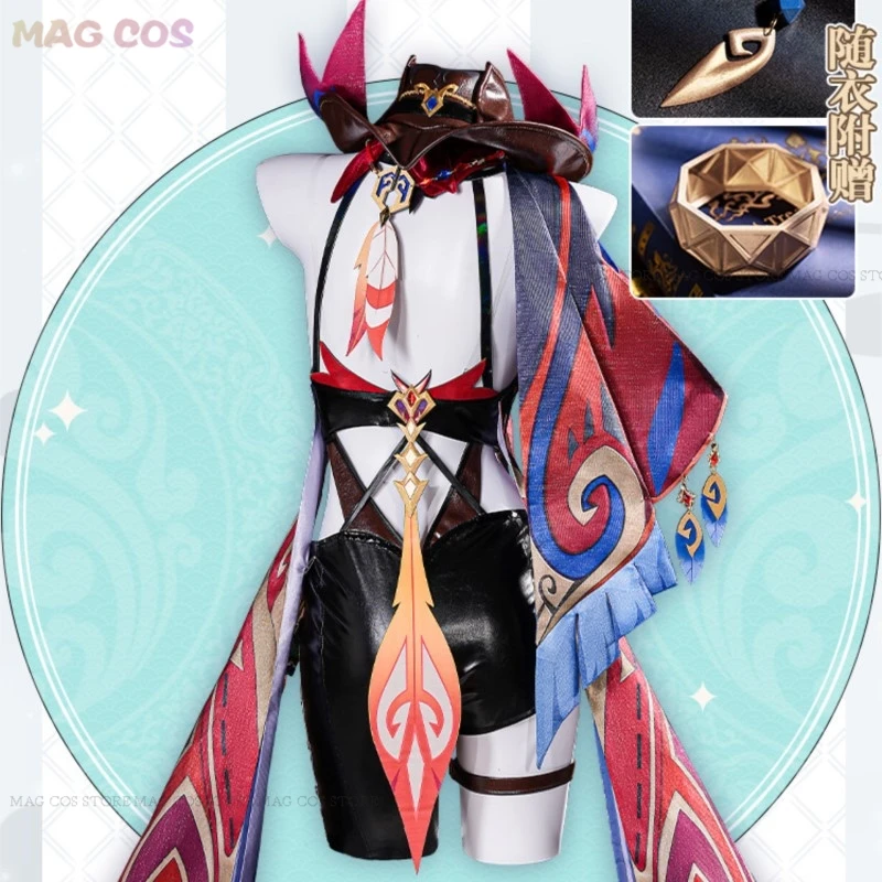 Genshin Impact Chasca Косплей Lore Костюм Парик Игра Новый костюм для ролевых игр Женский