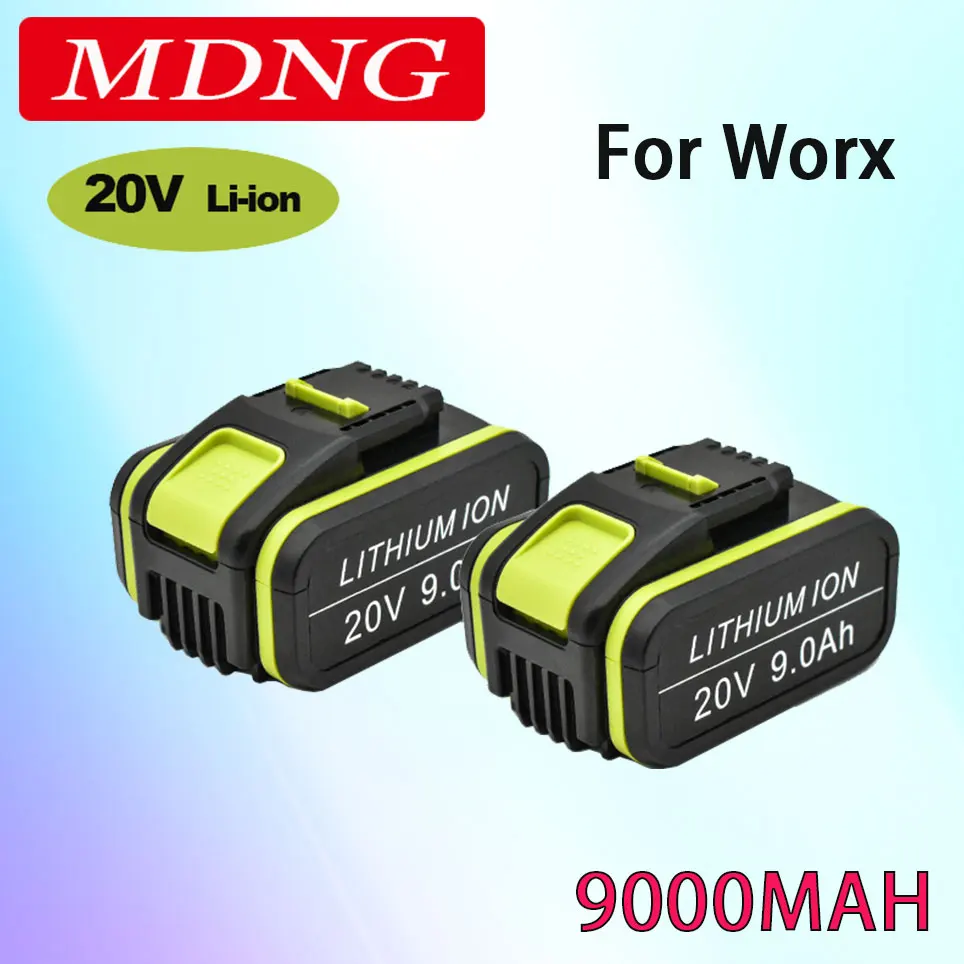 

9000mAh Replacement Worx 20V Max Li-Ion Battery WA3551 WA3551.1 WA3553 WA3641 WX373 WX390 Rechargeable Battery Tool